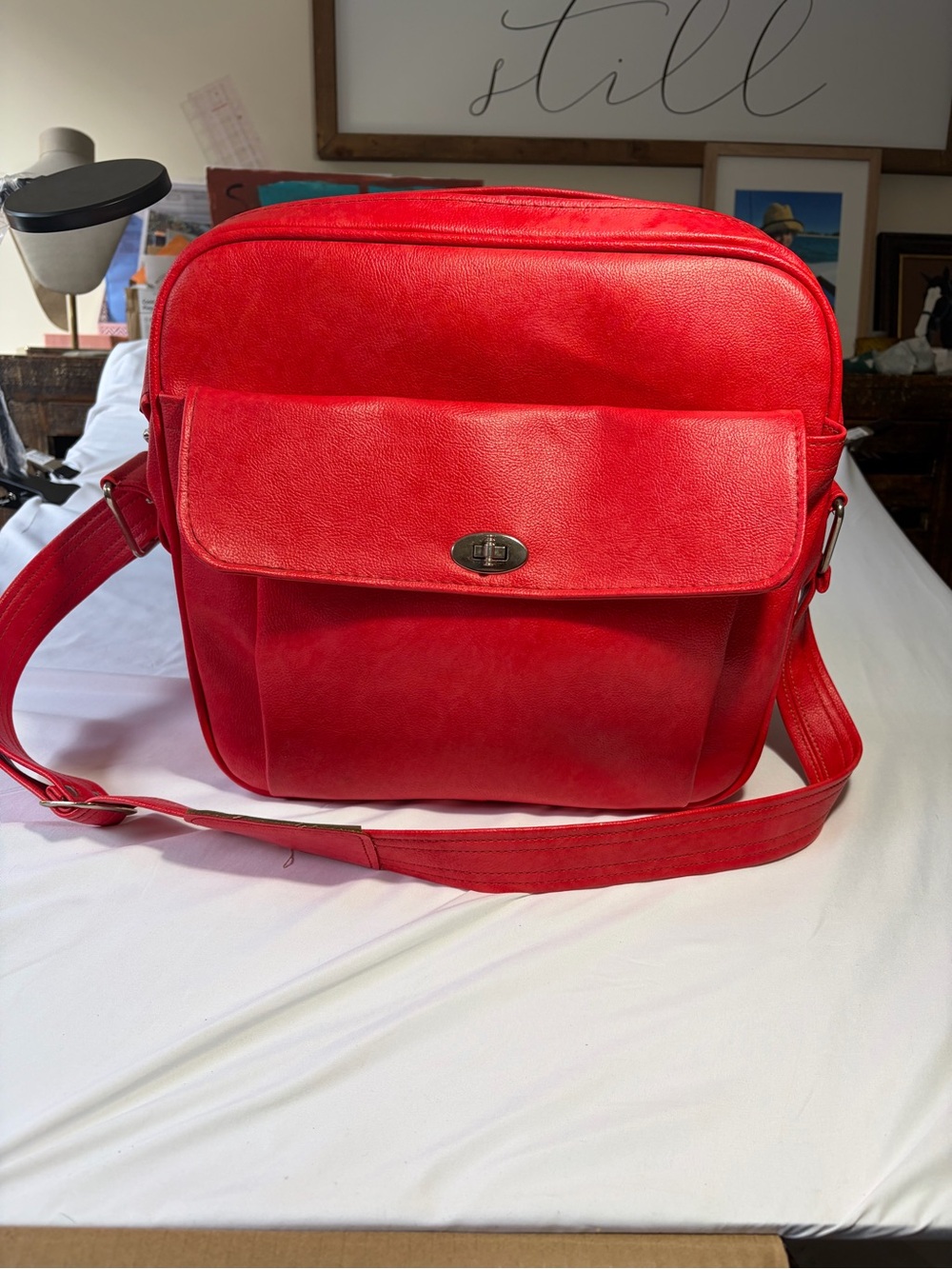 Vintage 1970s Samsonite Silhouette red carry on